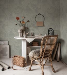 Evelina Wallpaper by Sandberg Sage Green