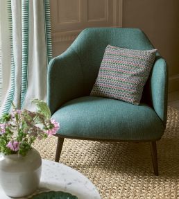 Ezra Stripe Fabric by Jane Churchill Aqua/Lime