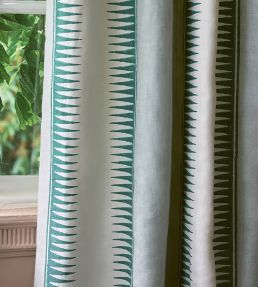 Ezra Stripe Fabric by Jane Churchill Aqua/Lime