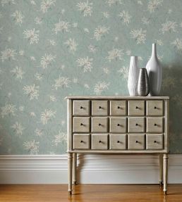 Fairhaven Wallpaper by 1838 Wallcoverings Duck Egg Blue