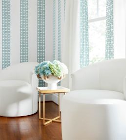 Fairmont Stripe Embroidery Fabric by Anna French Navy