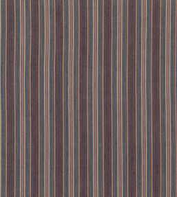 Falconer Stripe Fabric by Mulberry Home Indigo/Red
