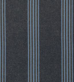 Falmouth Stripe Fabric by Ian Mankin Dark Navy/Mocha