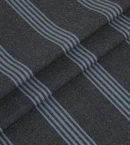 Falmouth Stripe Fabric by Ian Mankin Dark Navy/Mocha