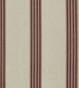 Falmouth Stripe Fabric by Ian Mankin Ecru/Plum
