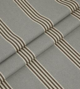 Falmouth Stripe Fabric by Ian Mankin Grey/Mocha