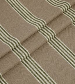 Falmouth Stripe Fabric by Ian Mankin Latte/Khaki