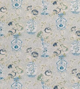 Famille Rose Fabric by Madeaux 01 China Blue