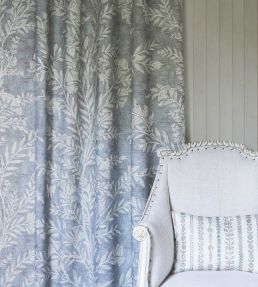 Fan Flower Fabric by Lewis & Wood Sky