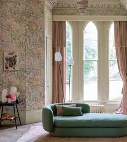 Faria Flowers Wallpaper by Liberty Lacquer Moss