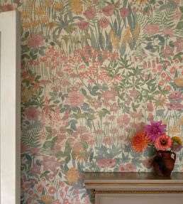 Faria Flowers Wallpaper by Liberty Lacquer Moss
