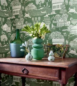 Farmingdale Wallpaper by Anna French Green