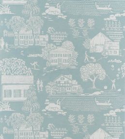 Farmingdale Wallpaper by Anna French Spa Blue