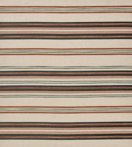 Farnaz Stripe Fabric by Nina Campbell Teal/Russet