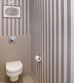 Block Print Stripe Wallpaper by Farrow & Ball Pavilion Gray