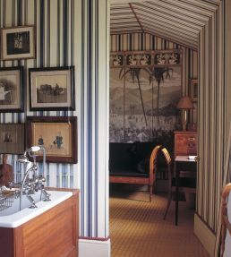 Tented Stripe Wallpaper by Farrow & Ball Old White