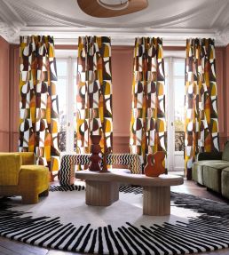 Fascination Fabric by Casamance Noir / Tabac