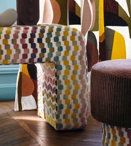 Fascination Fabric by Casamance Noir / Tabac