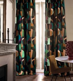 Fascination Fabric by Casamance Pourpre / Petrole