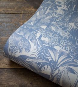 Faunacation Wallpaper by Divine Savages Bombay Blue