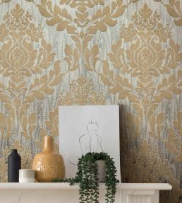 Faversham Wallpaper by 1838 Wallcoverings Natural Gold