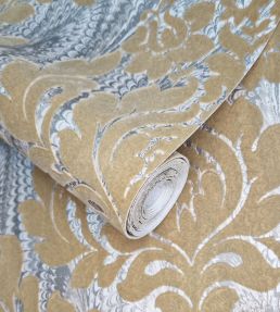 Faversham Wallpaper by 1838 Wallcoverings Natural Gold