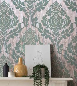 Faversham Wallpaper by 1838 Wallcoverings Seafoam Green