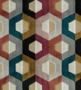 Favo Fabric by Osborne & Little Mallard/Ginger/Wine