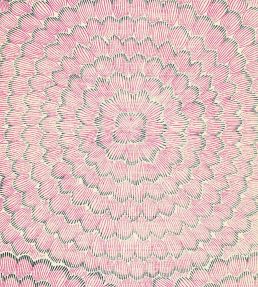 Feather Bloom Sisal Wallpaper by Schumacher Fuchsia & Jet