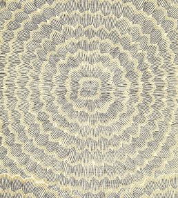 Feather Bloom Sisal Wallpaper by Schumacher Onyx & Gold