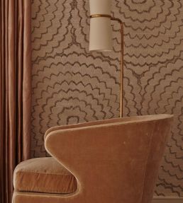 Feather Bloom Sisal Wallpaper by Schumacher Onyx & Gold