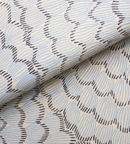 Feather Bloom Sisal Wallpaper by Schumacher Two Blues