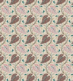 Felbrigg Fabric by Nina Campbell Linen/Teal/Choco