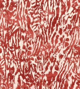 Feline Fabric by Schumacher Alizarin