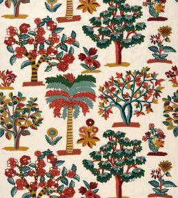 Fener Grove Fabric by Nina Campbell Green/Coral/Gold