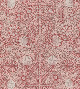 Shell Grotto Fabric by Fermoie Raspberry
