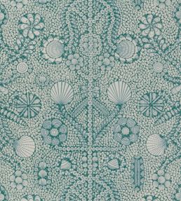 Shell Grotto Fabric by Fermoie Aqua