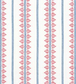 Fern Stripe Fabric by Anna French Red and Blue