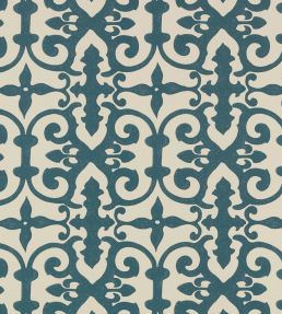 Ferne Park Wallpaper by Schumacher Peacock Blue