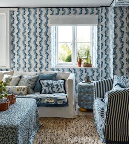Fernery Embroidery Fabric by Sanderson Botanical Green