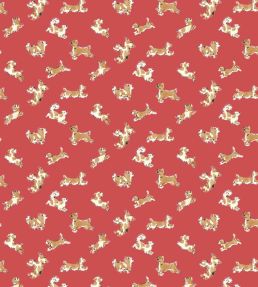 Fete De Chien Wallpaper by Scalamandre Chili Pepper And Tawny