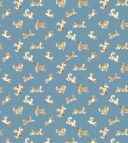 Fete De Chien Wallpaper by Scalamandre Denim And Tan