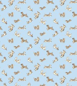 Fete De Chien Wallpaper by Scalamandre Light Blue And Suede