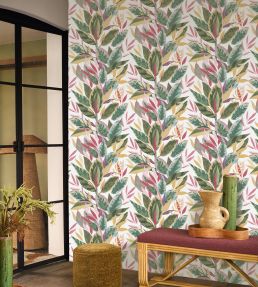 Ficus Wallpaper by Casadeco Fuchsia