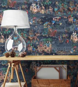 Fiesta Wallpaper by Brand McKenzie Coral Midnight
