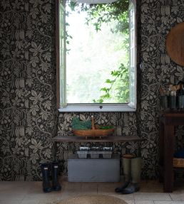 Fig Garden Wallpaper by Sandberg Charcoal