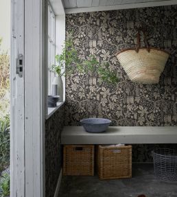 Fig Garden Wallpaper by Sandberg Charcoal