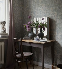 Fig Garden Wallpaper by Sandberg Misty Blue
