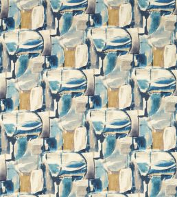 Figura Fabric by Clarke & Clarke Denim/Linen