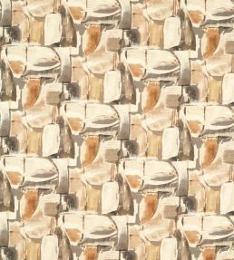 Figura Fabric by Clarke & Clarke Linen/Charcoal